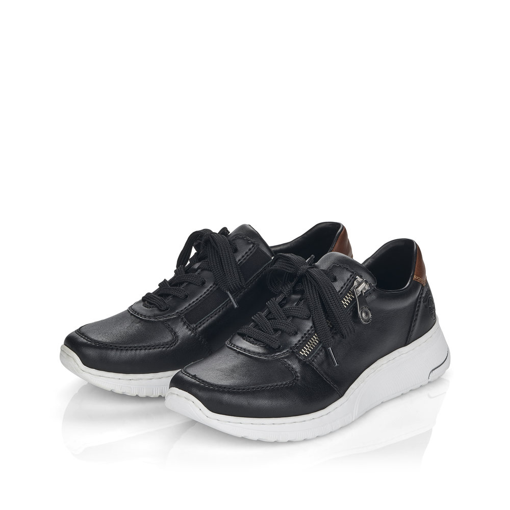 Rieker N5021-00 Ανατομικό Δερμάτινο Sneaker Μαύρο φωτογραφία